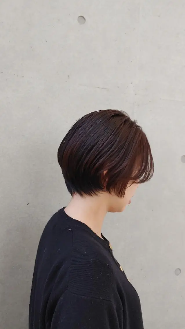 20代〜30代限定カットカラーハイライト ショート ベリーショート メイク ビフォーアフター撮影の写真