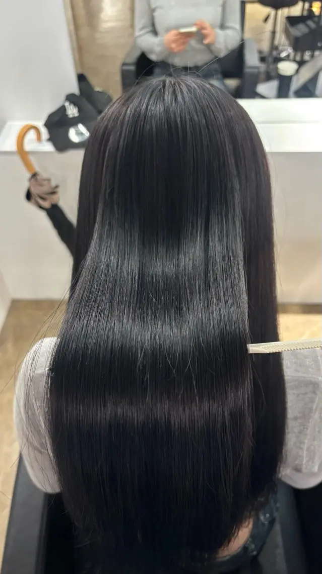 ロング カラー 黒髪 ブリーチ ヘアカラー 縮毛矯正 トリートメント miyon/ RINOA🇰🇷のヘアスタイル