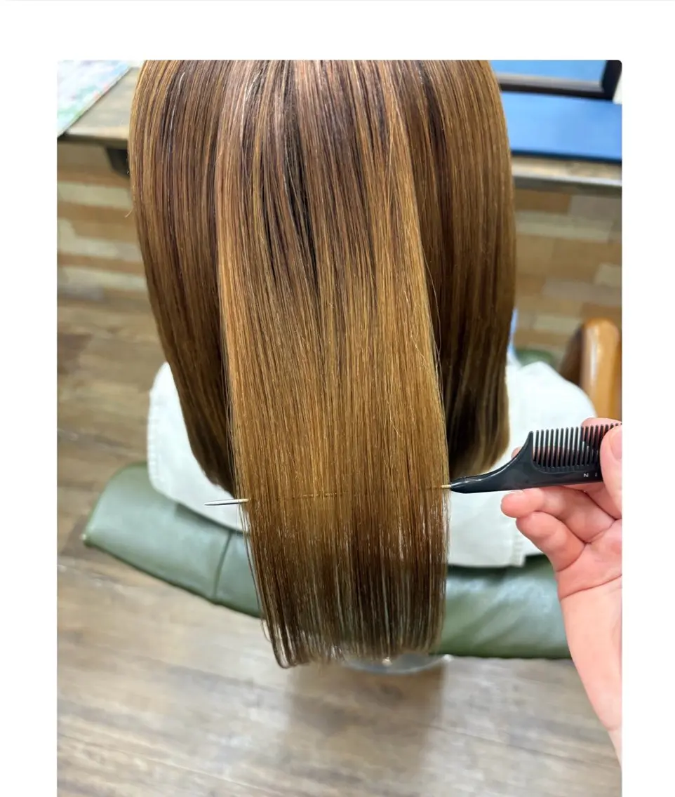 ミディアム 縮毛矯正 安松 莉那のヘアスタイル