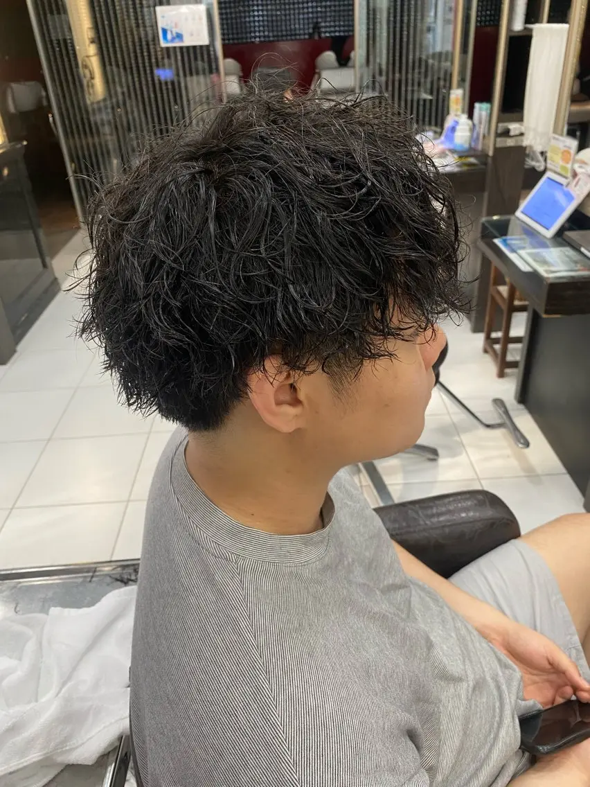 ショート パーマ カット パーマ グレージュ達人/赤み 消し/ブリーチ/岩崎のヘアスタイル