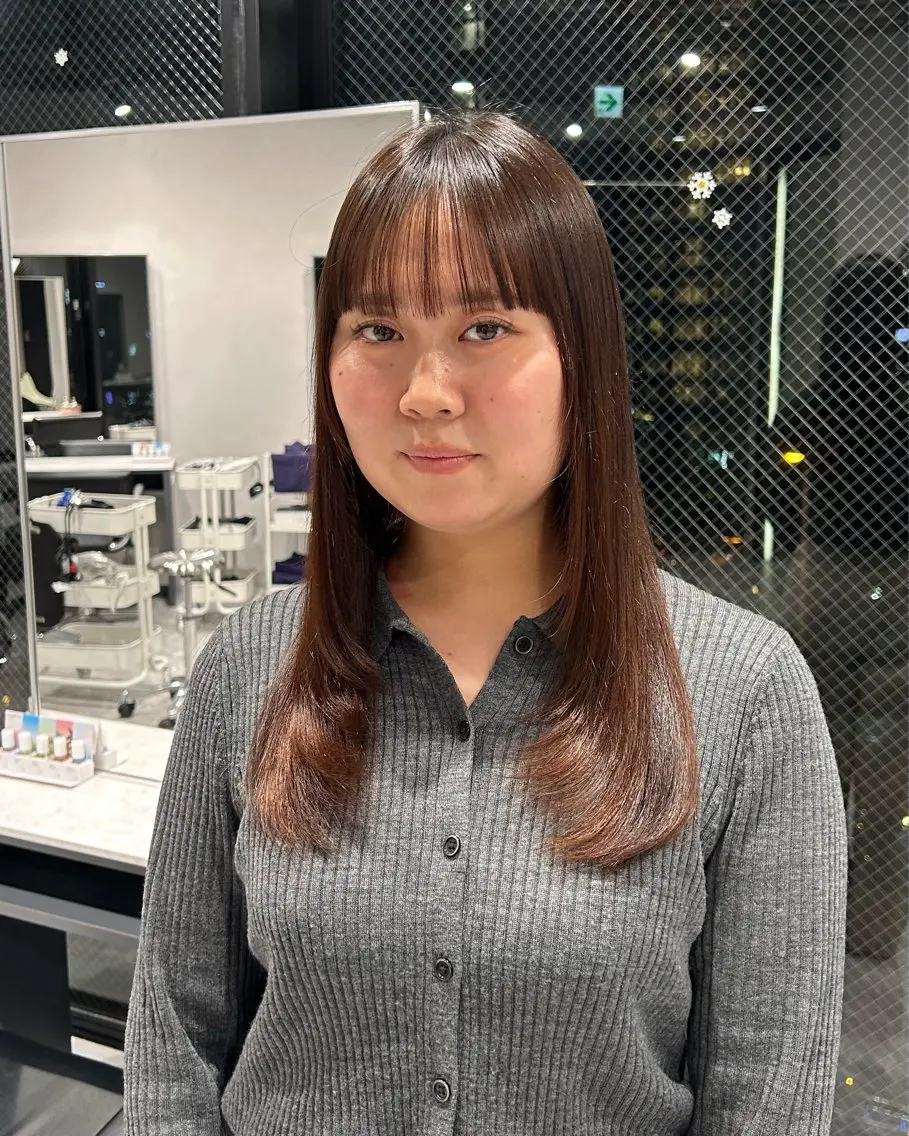 ロング レイヤーカット ワイドバング 寺川留以 /カットモデル募集中のヘアスタイル