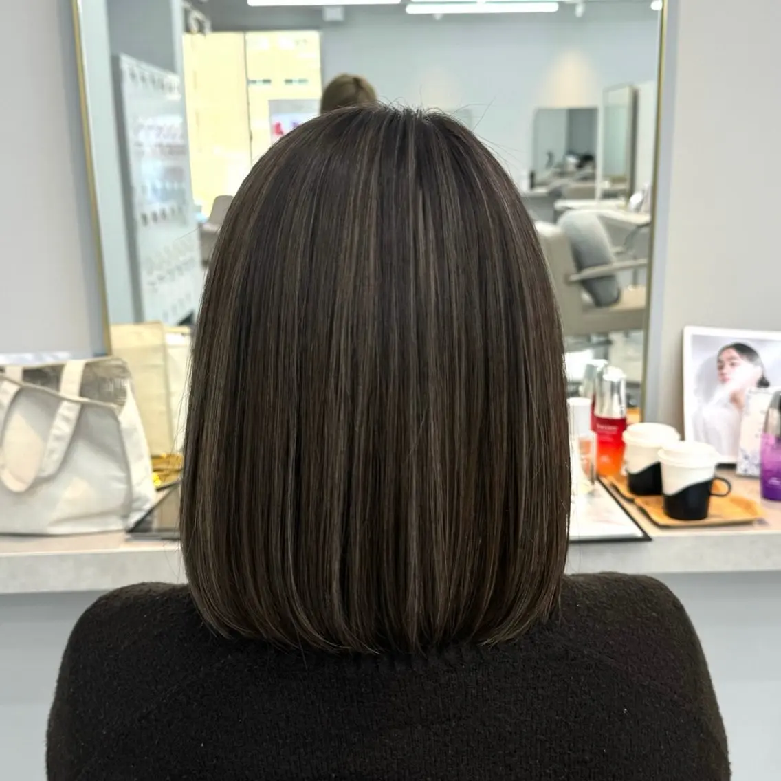 ミディアム ハイライト カット ヘアカラー カネコ ボブ/ショートボブのヘアスタイル