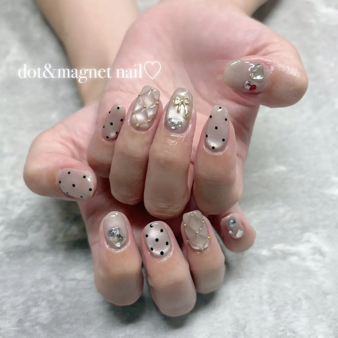 ネイル ドット キラキラネイル Haruka 【Protea】のネイルデザイン