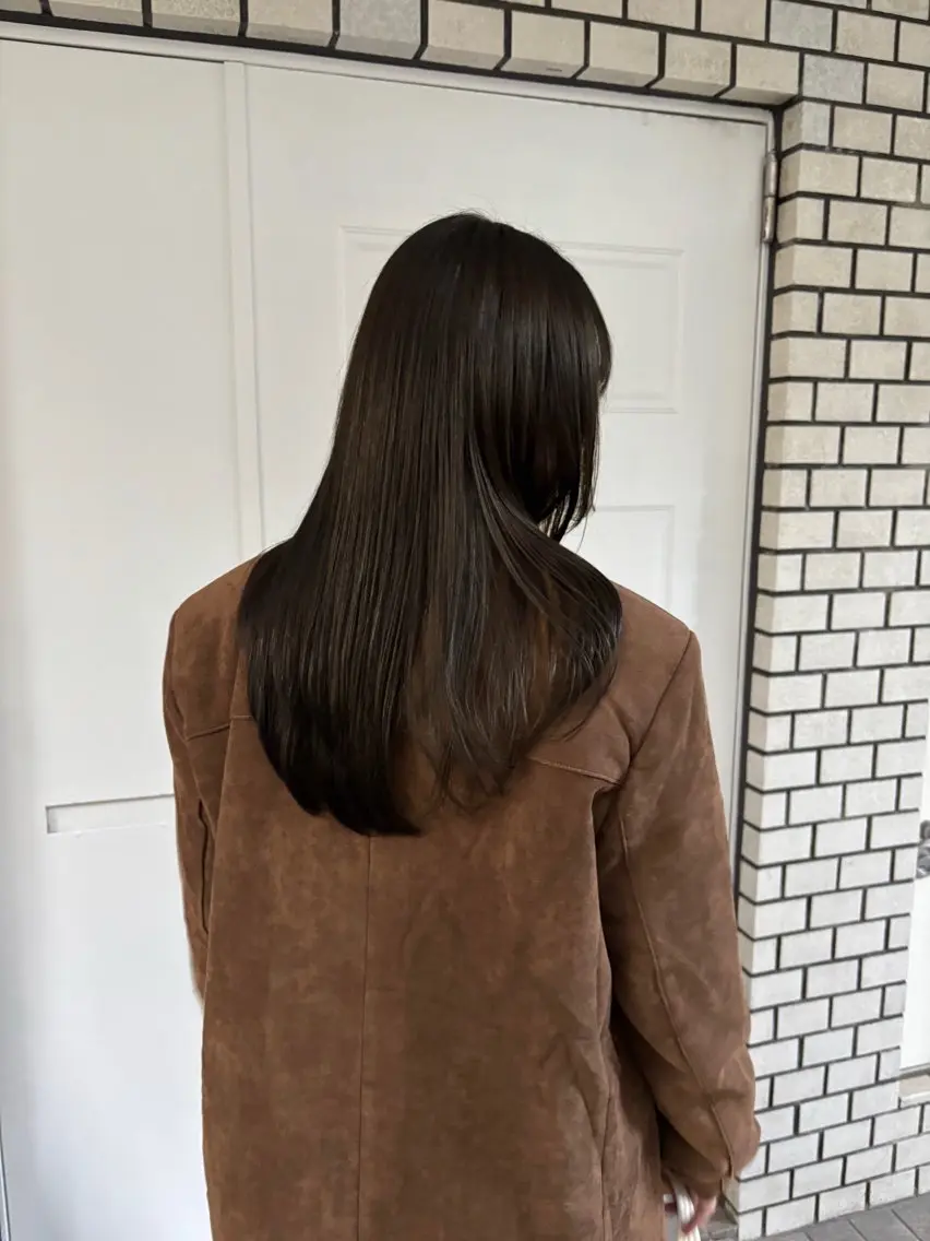 ロング カラー ヘアカラー トリートメント 縮毛矯正ボブ&顔まわ レイヤー♡TOMOEのヘアスタイル