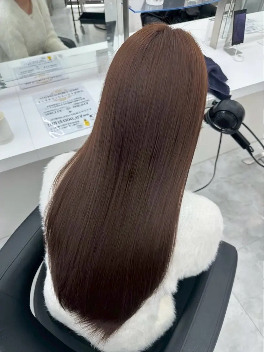 【人気No.1 𝐦𝐞𝐧𝐮💖】one color + 髪質改善トリートメント𝜗𝜚.˚⋆選べるスタイリング🍒の写真