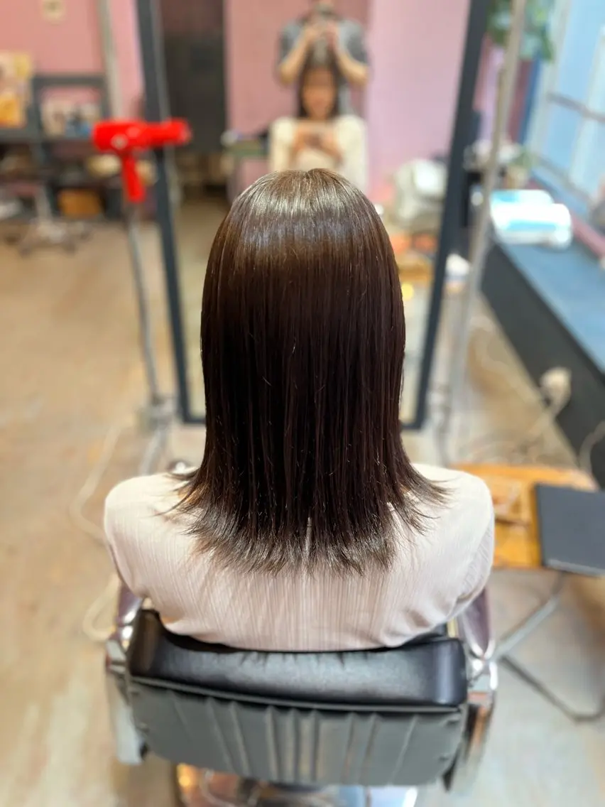 ミディアム カラー アッシュ ヘアカラー 藤野 海翔のヘアスタイル