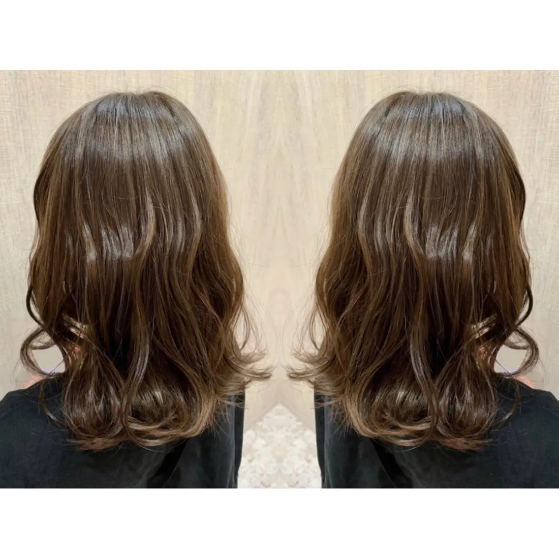 セミロング カラー ヘアアレンジ カット ヘアカラー トリートメント 🫧透け感⋆艶髪💎 山口アヤカのヘアスタイル