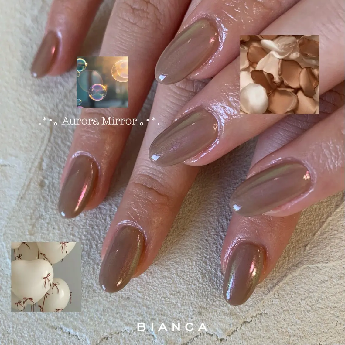 ネイル オーロラネイル フラッシュネイル フレンチネイル ジェルネイル グラデーション Bianca大宮 Nail＊森澤のネイルデザイン