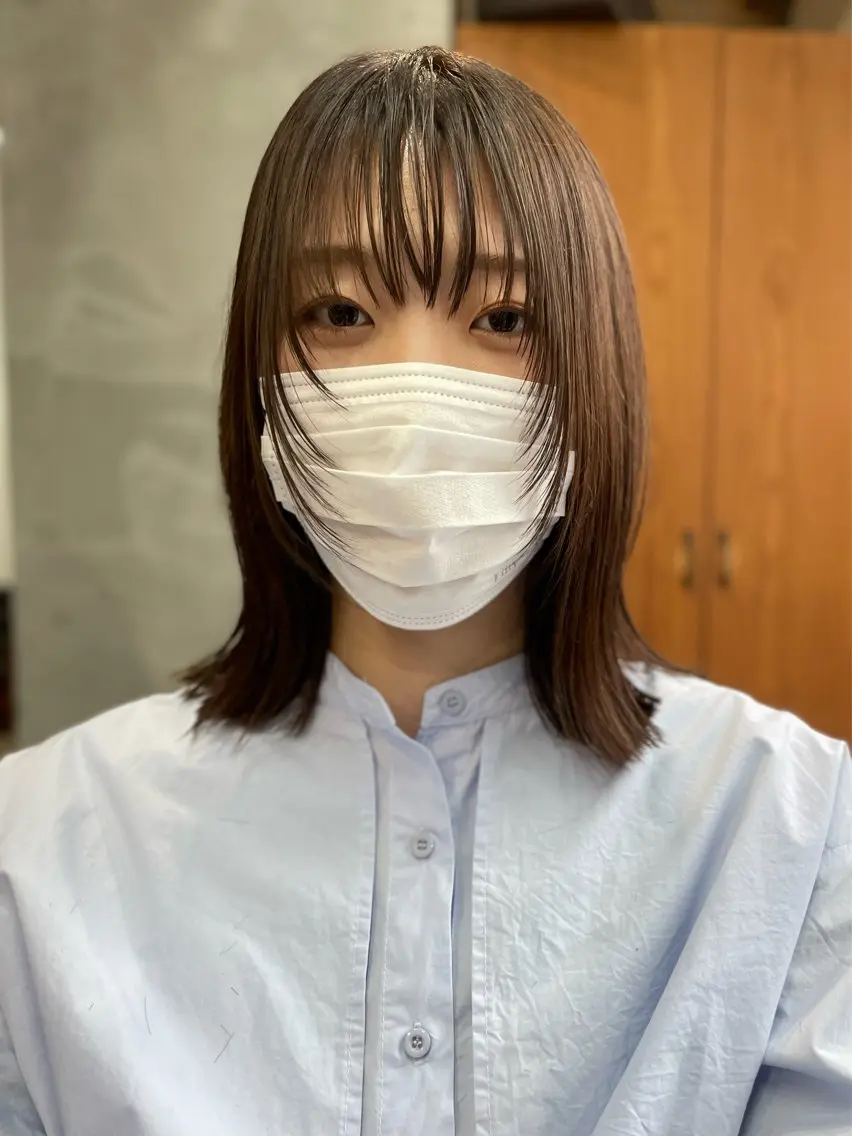 ミディアム 顔まわりレイヤー レイヤーカット ケア特化/ オーダー メイド髪質改善|大橋のヘアスタイル