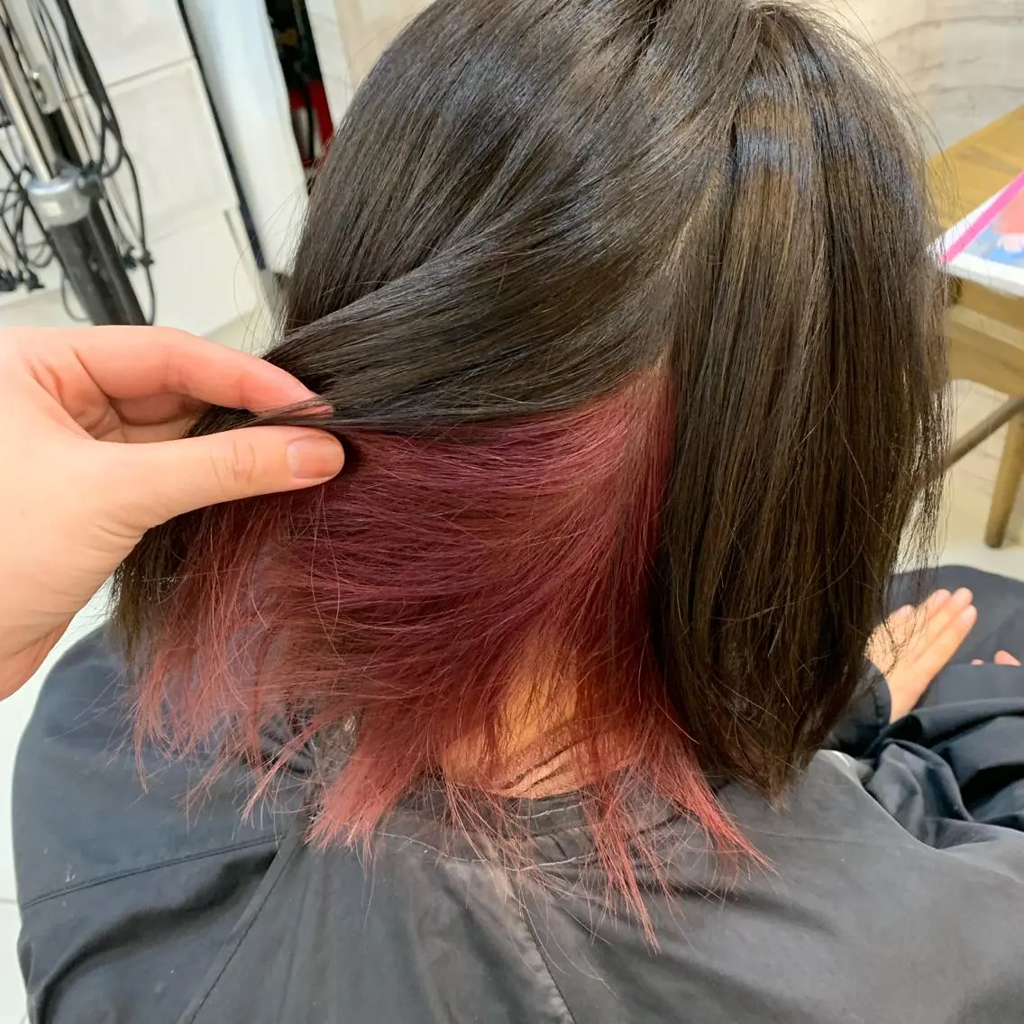 カラー ベージュカラー ピンクカラー ピンクベージュ 天野 利咲のヘアスタイル