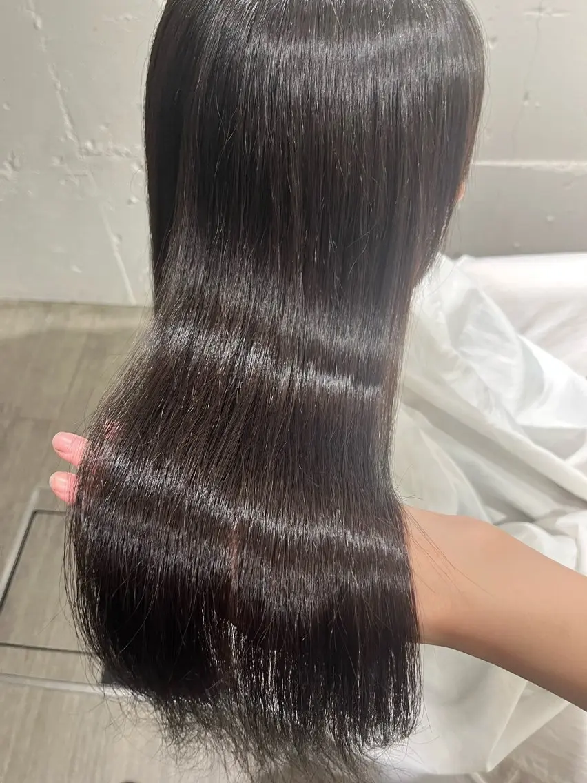 ロング 韓国風ヘア 縮毛矯正 ヘアカラー 縮毛矯正 トリートメント 梅田酸性縮毛矯正/ 韓国ヘア/ユナ🩰のヘアスタイル
