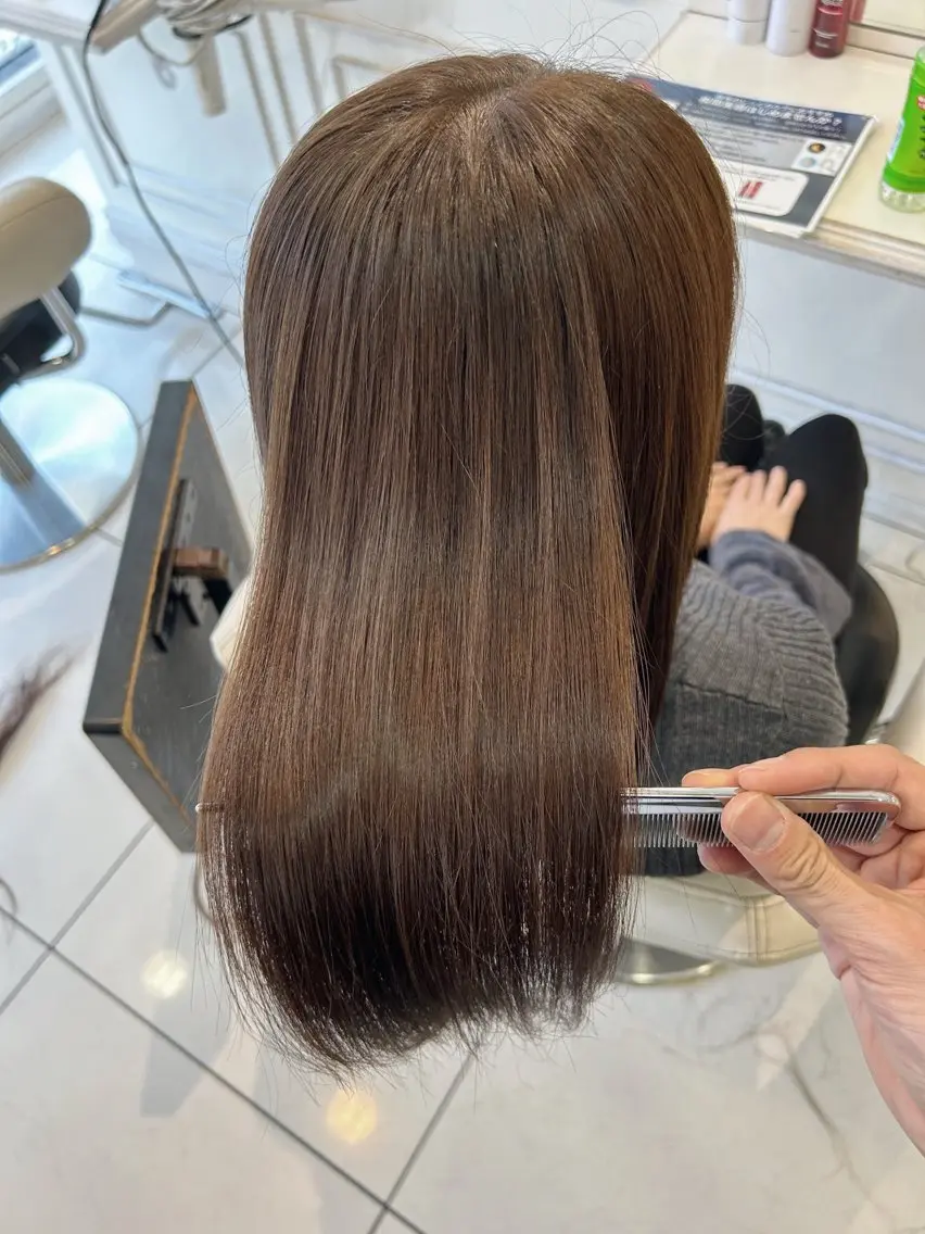 ミディアム 髪質改善 カット ヘアカラー トリートメント 高橋 佑のヘアスタイル