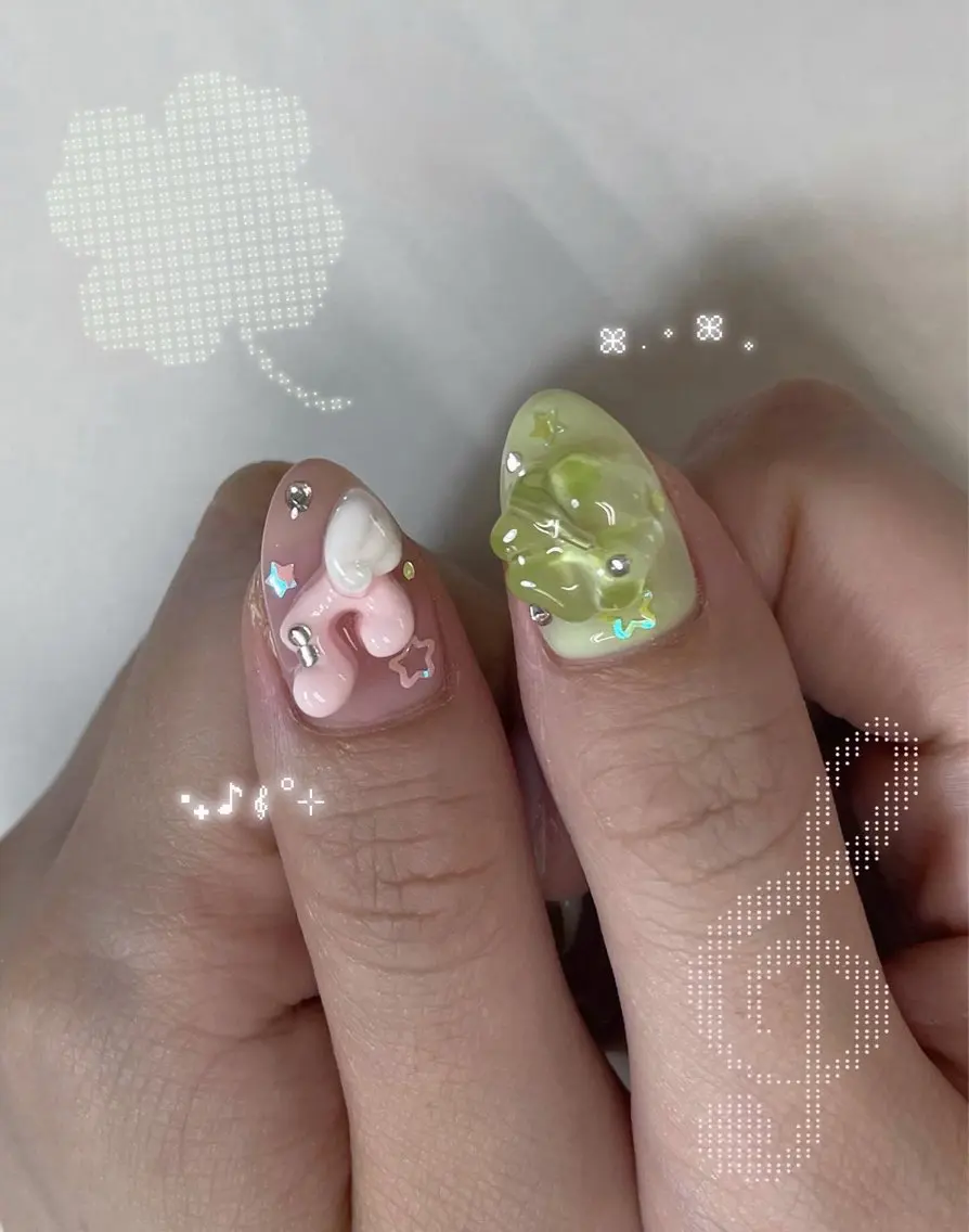 メンズ ネイル ハンドネイル MINAMI໒꒱ Y2K、韓国ガーリーのネイルデザイン