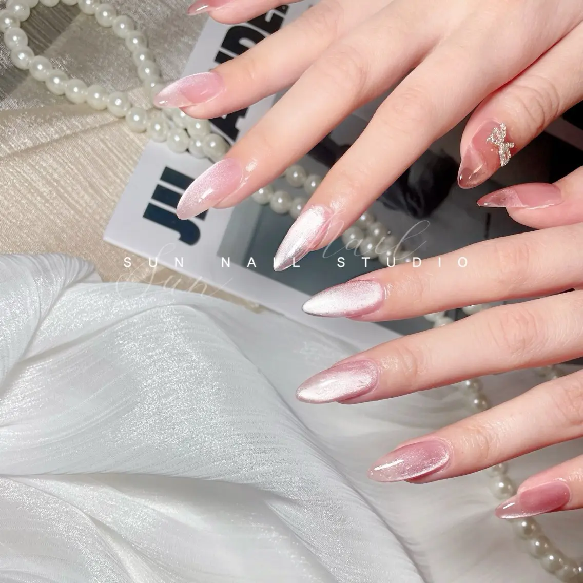 ネイル 長さ出し マグネットネイル SUN nail上本町のネイルデザイン