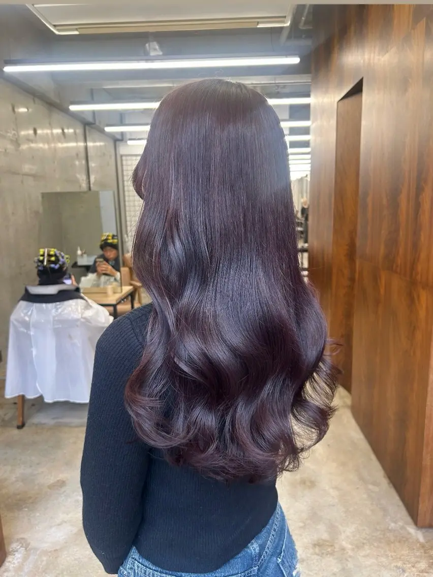 ロング カラー 🌷ラベンダーピンク 顔まわり🌷ねいろのヘアスタイル