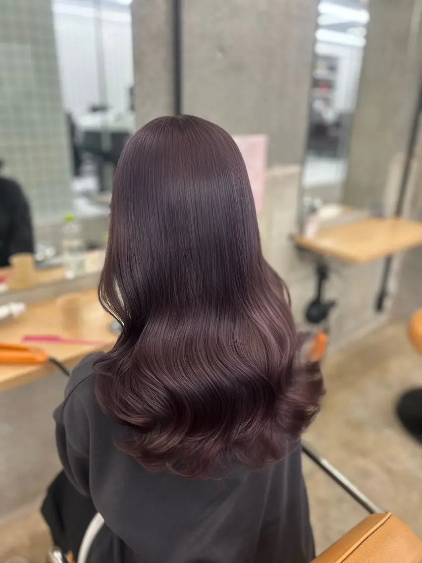 ロング カラー カット ヘアカラー トリートメント 🌷ラベンダーピンク 顔まわり🌷ねいろのヘアスタイル