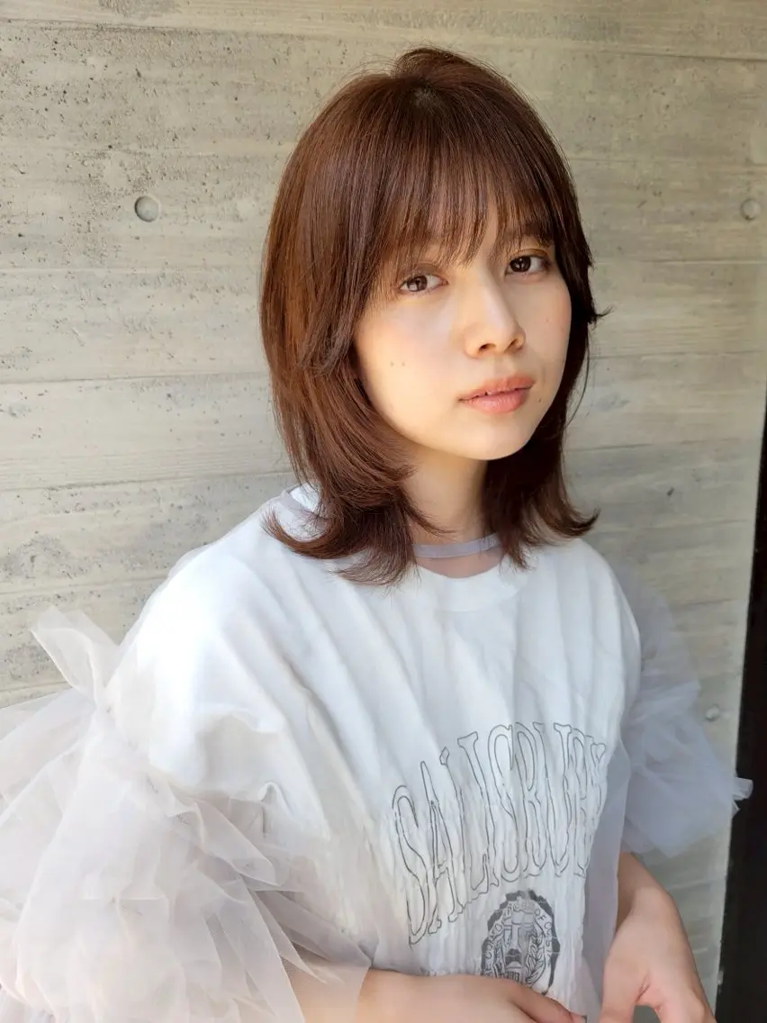 セミロング カラー ヘアカラー 艶髪 垢抜けカラー 🫧渡邉優星のヘアスタイル