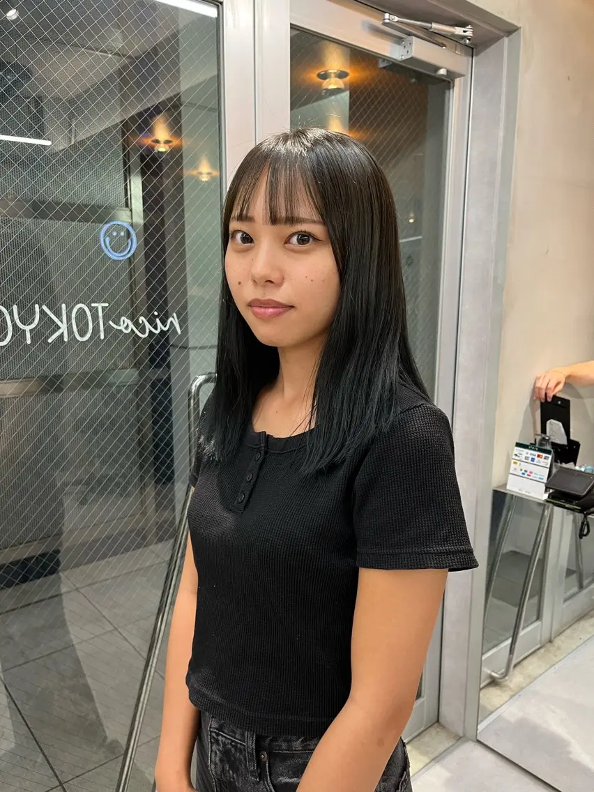 ロング カラー カット ヘアカラー トリートメント 縮毛矯正ボブ&顔まわ レイヤー♡TOMOEのヘアスタイル