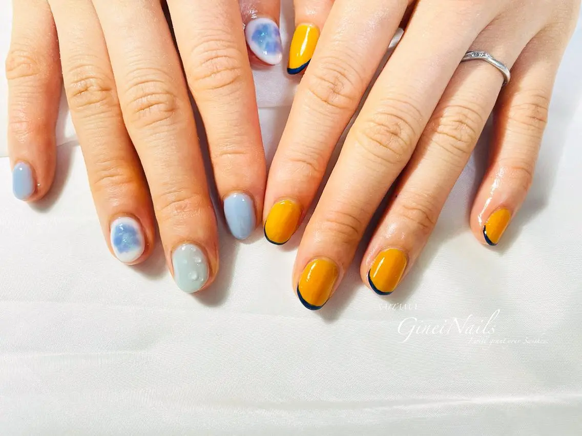 ネイル ロングネイル ニュアンスネイル 夏ネイル Genie Nailsのネイルデザイン