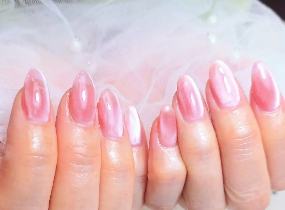 ネイル マグネットネイル ピンク Nail salon LABONのネイルデザイン