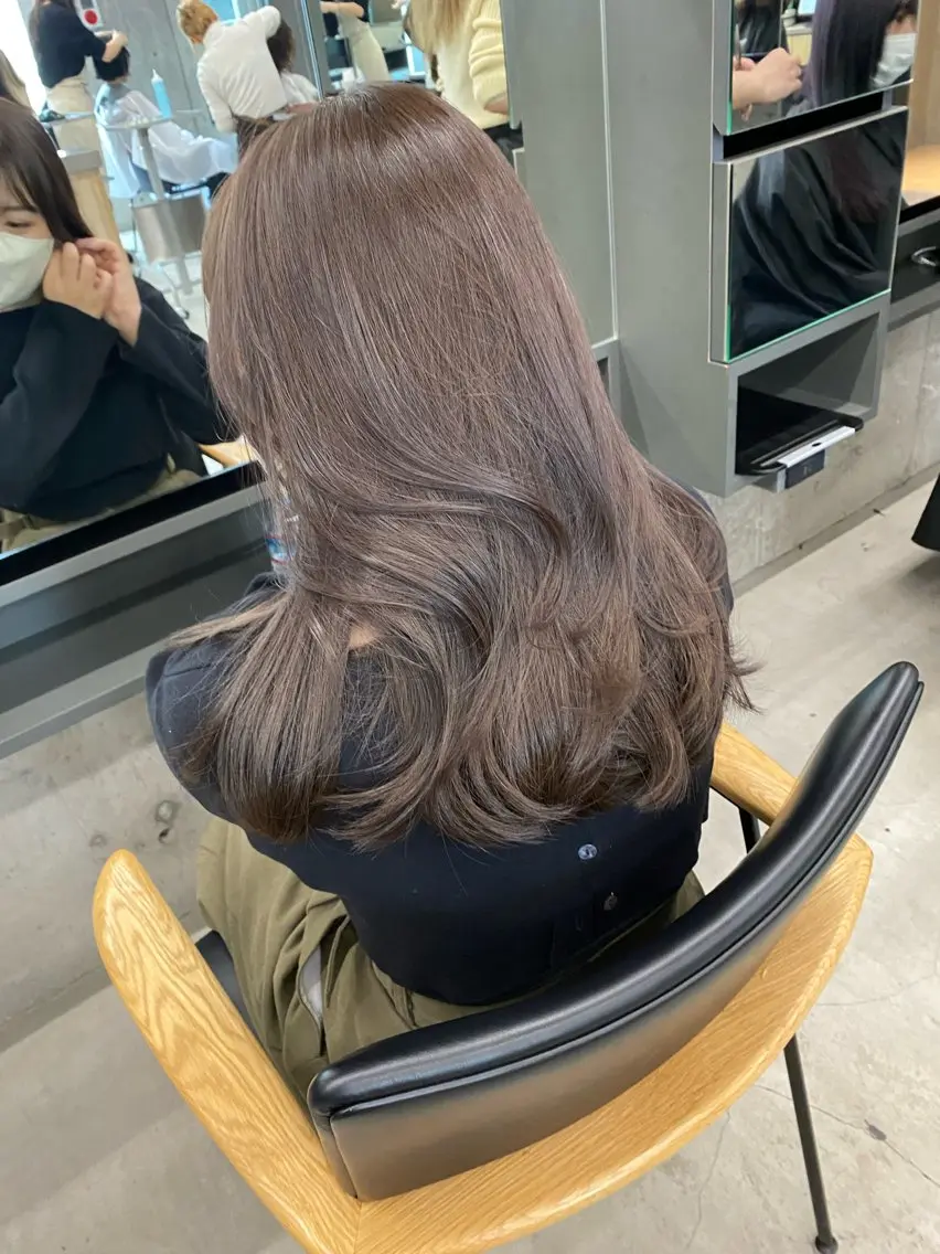 セミロング カラー カット ヘアカラー トリートメント Saki/レイヤー/ 柔色カラー/顔まわりのヘアスタイル