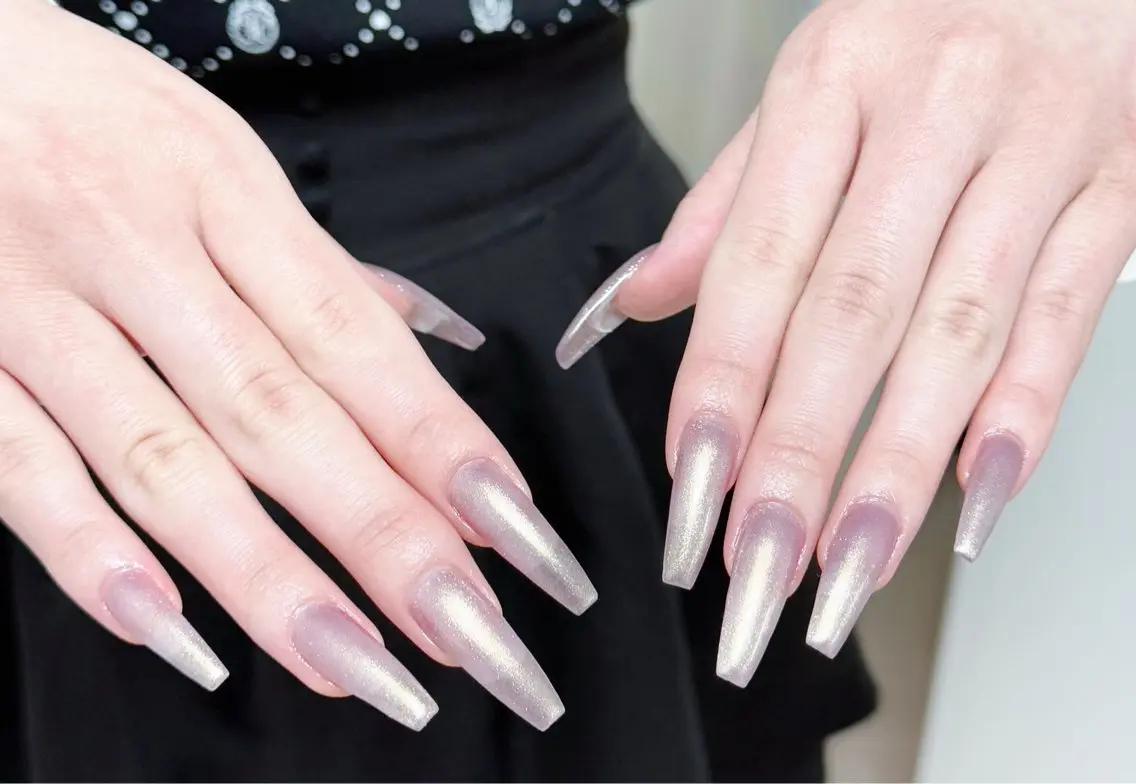 ネイル アートネイル オーロラネイル チークネイル フレンチネイル ガラスフレンチ ハンドネイル 🎀🎀YooLi Nail Salonのネイルデザイン