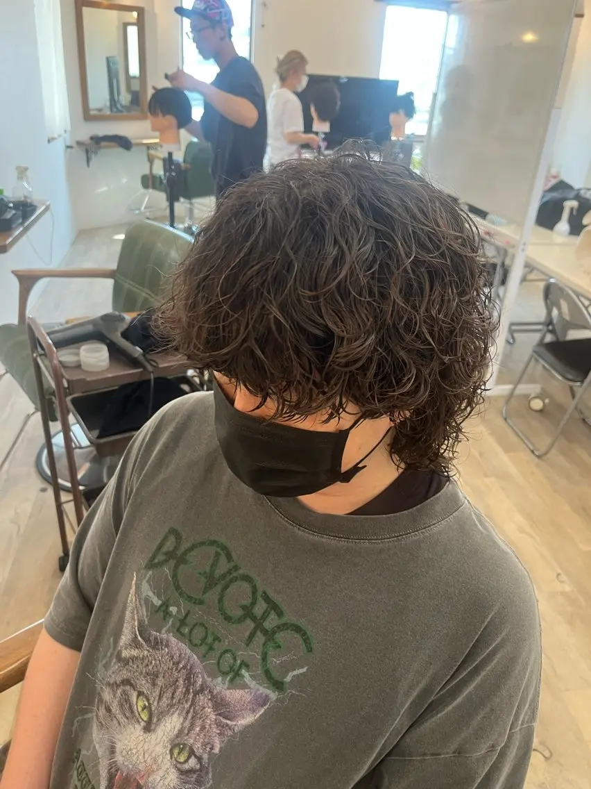 メンズ無料カットパーマモデルの写真