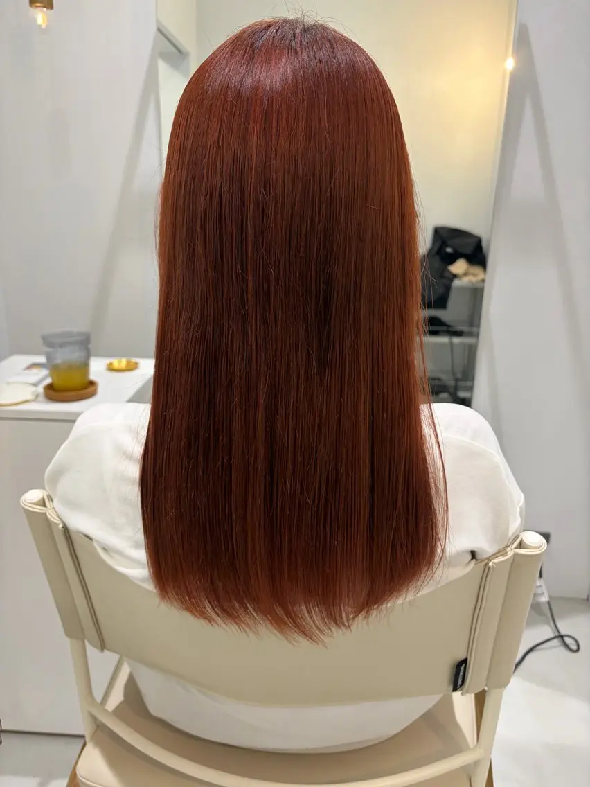 カラー ブラウンカラー オレンジ オレンジブラウン ヘアカラー トリートメント 艶髪/ハイトーン/ 透明感/maayaのヘアスタイル