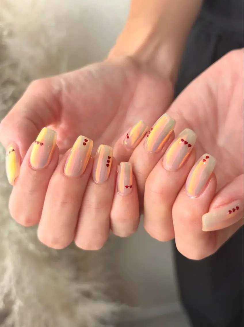 ネイル オーロラネイル ハート lou nailのネイルデザイン