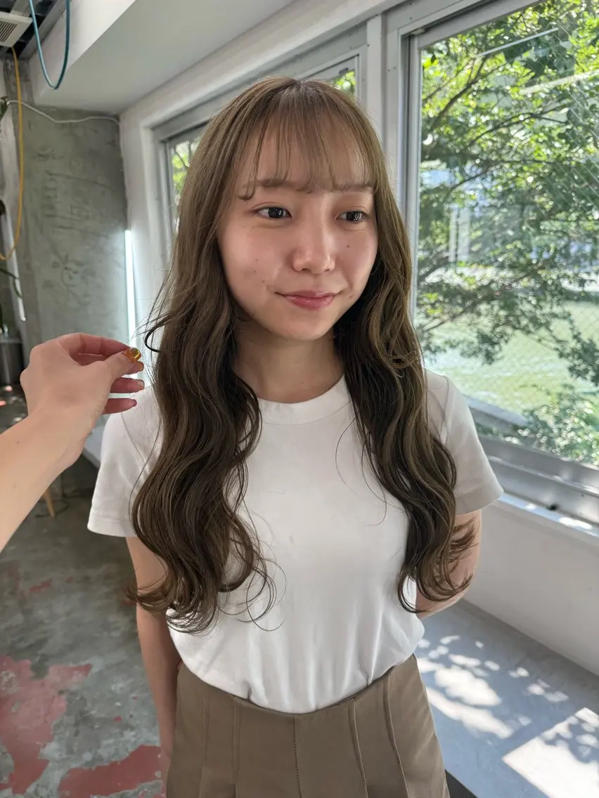セミロング カラー ヘアアレンジ 心斎橋美容室 Junのヘアスタイル