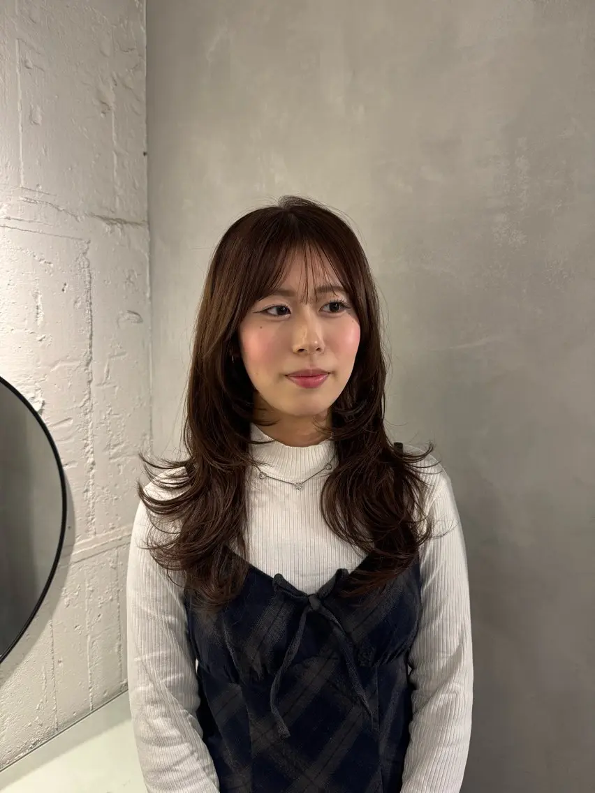 セミロング カット ヘアカラー トリートメント 新宿/顔周りカット +レイヤー＝しずく♩のヘアスタイル