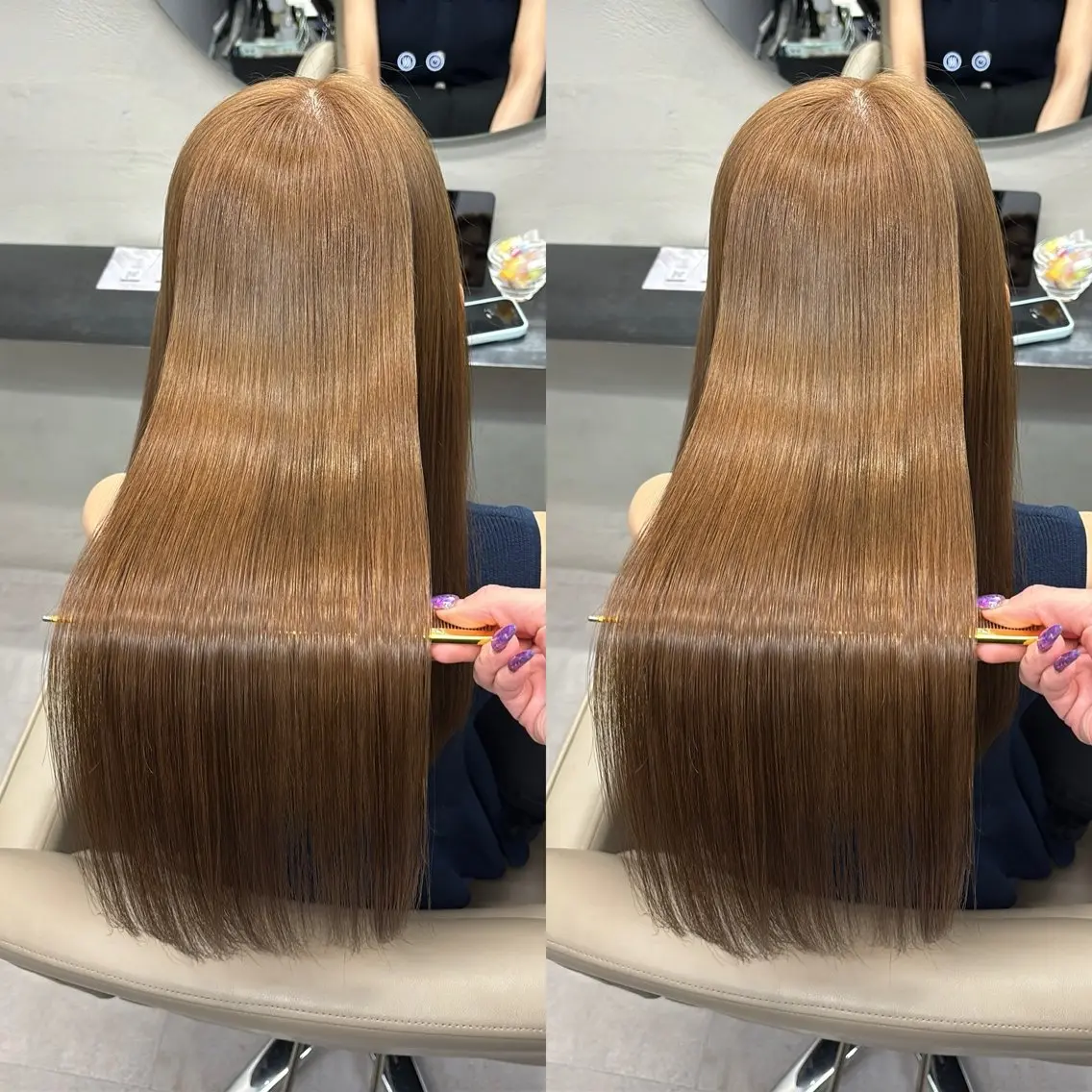 ロング カット ヘアカラー 縮毛矯正 トリートメント 今話題の艶髪矯正 美艶カラー/FUKAのヘアスタイル