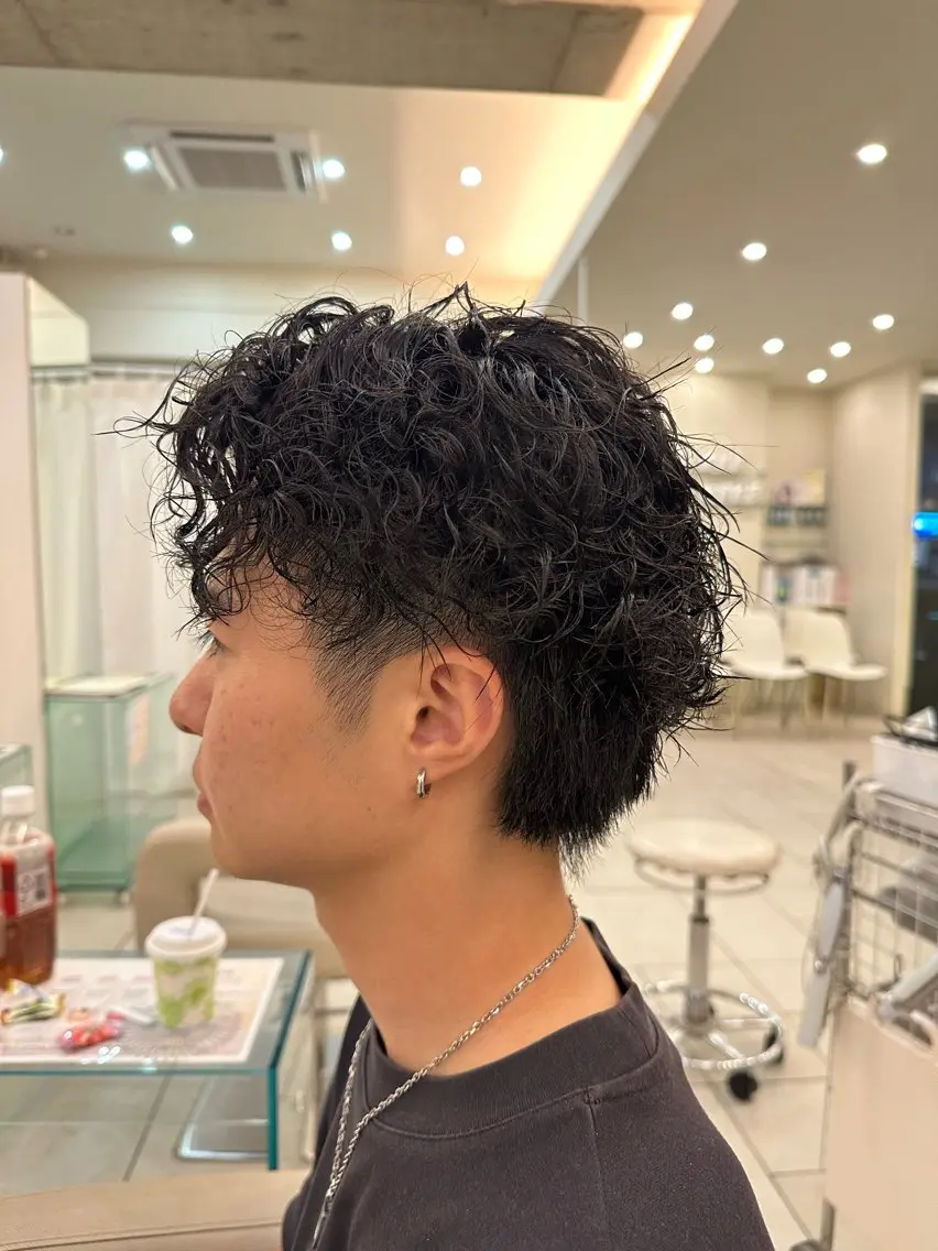 メンズ カット パーマ メンズ特化/メンズ パーマ/ハイトーンのヘアスタイル