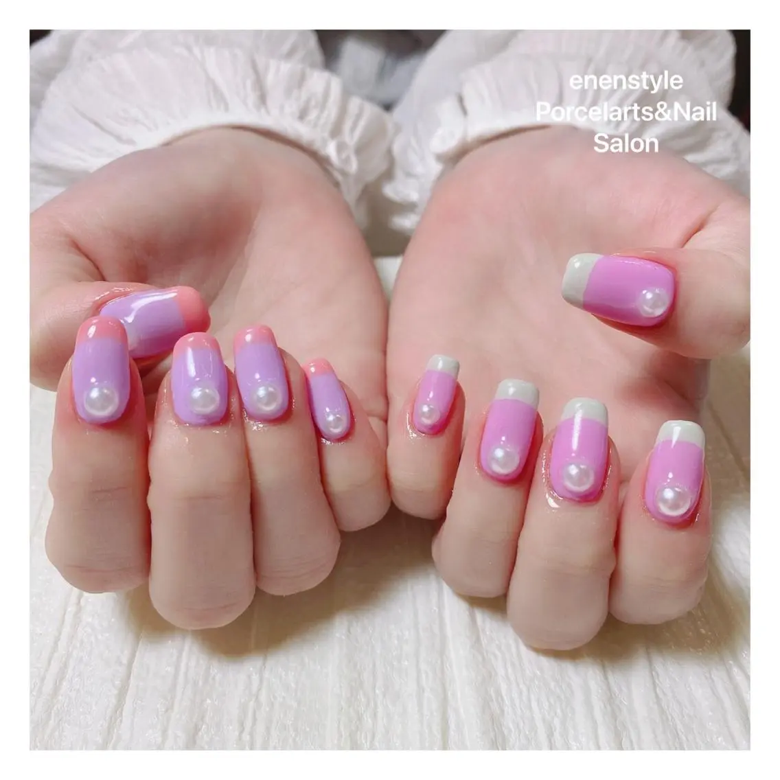 ミディアム ネイル ハンドネイル 🐾enen style 🐾のネイルデザイン