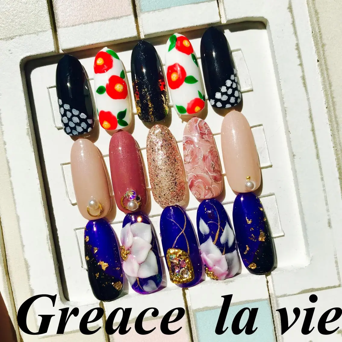 ロング カラー ヘアアレンジ キッズ ネイル マツエク・マツパ 成人式 成人式 成人式 ネイルチップ Greace  la vieのネイルデザイン