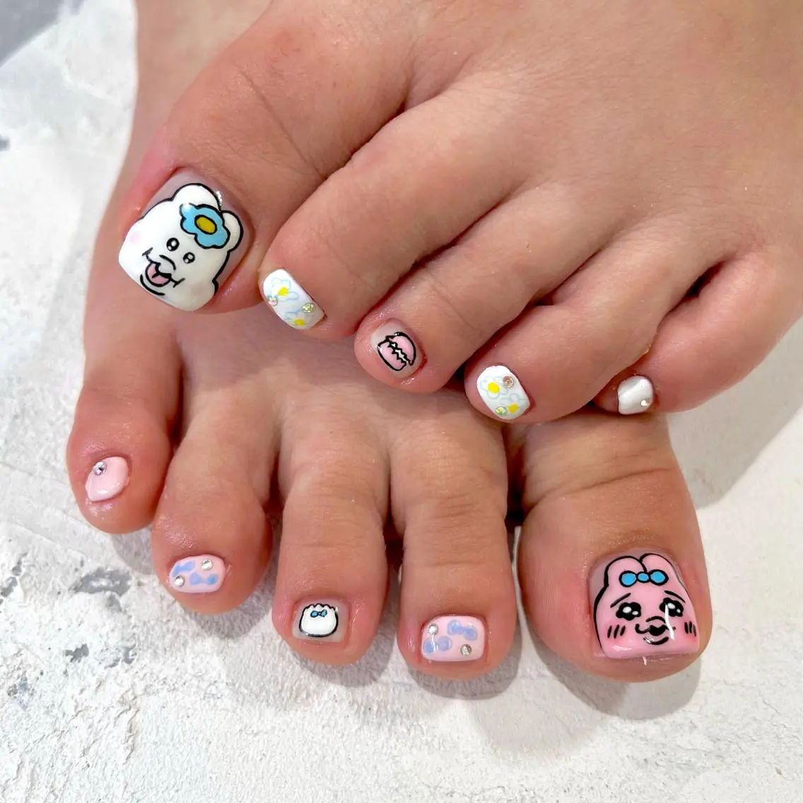ネイル フットネイル 0203ムニムサン 💙Airiのネイルデザイン
