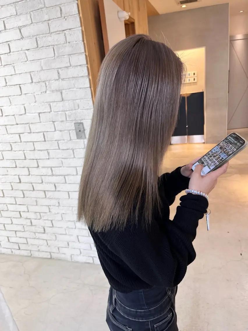 ロング カラー ブリーチ ケアブリーチ ダブルカラー ブリーチなしカラー エクステ カット ヘアカラー トリートメント nameless髪質 改善ブリーチ心斎橋のヘアスタイル