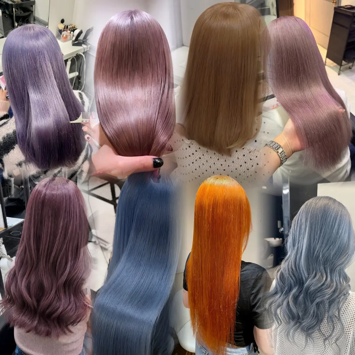 ロング カラー ヘアカラー トリートメント 🦋REISA🦋 エクステ×ハイトーンのヘアスタイル