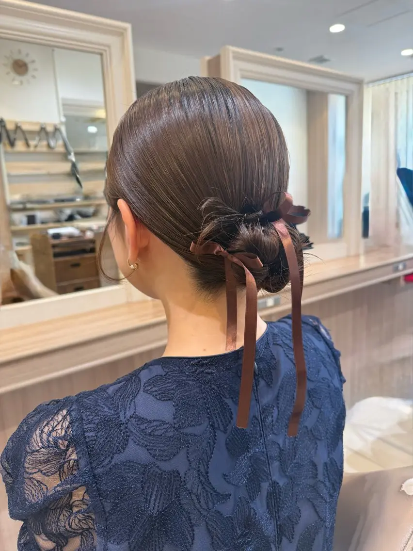 ミディアム ヘアアレンジ ヘアセット 韓国ヘアメイク🎀/ 縮毛矯正✨山本媛香のヘアスタイル