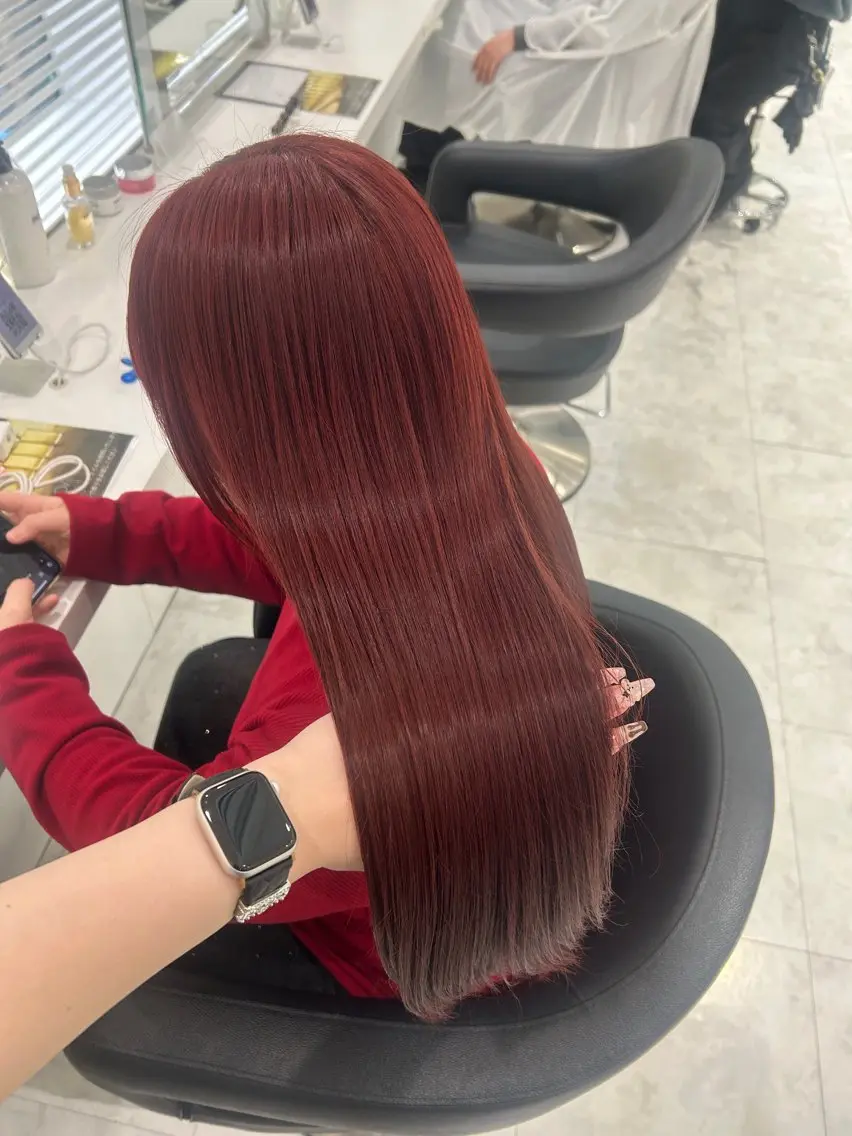 ロング カラー ヘアカラー 💗ブリーチなし暖色 kotono💗のヘアスタイル