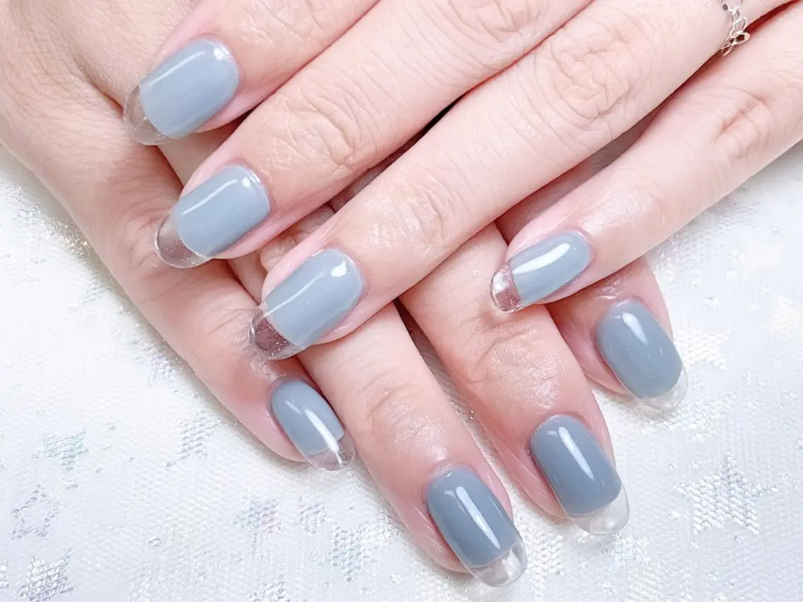 ネイル クリアネイル 長さ出し フレンチネイル Rs nail 新宿西口のネイルデザイン