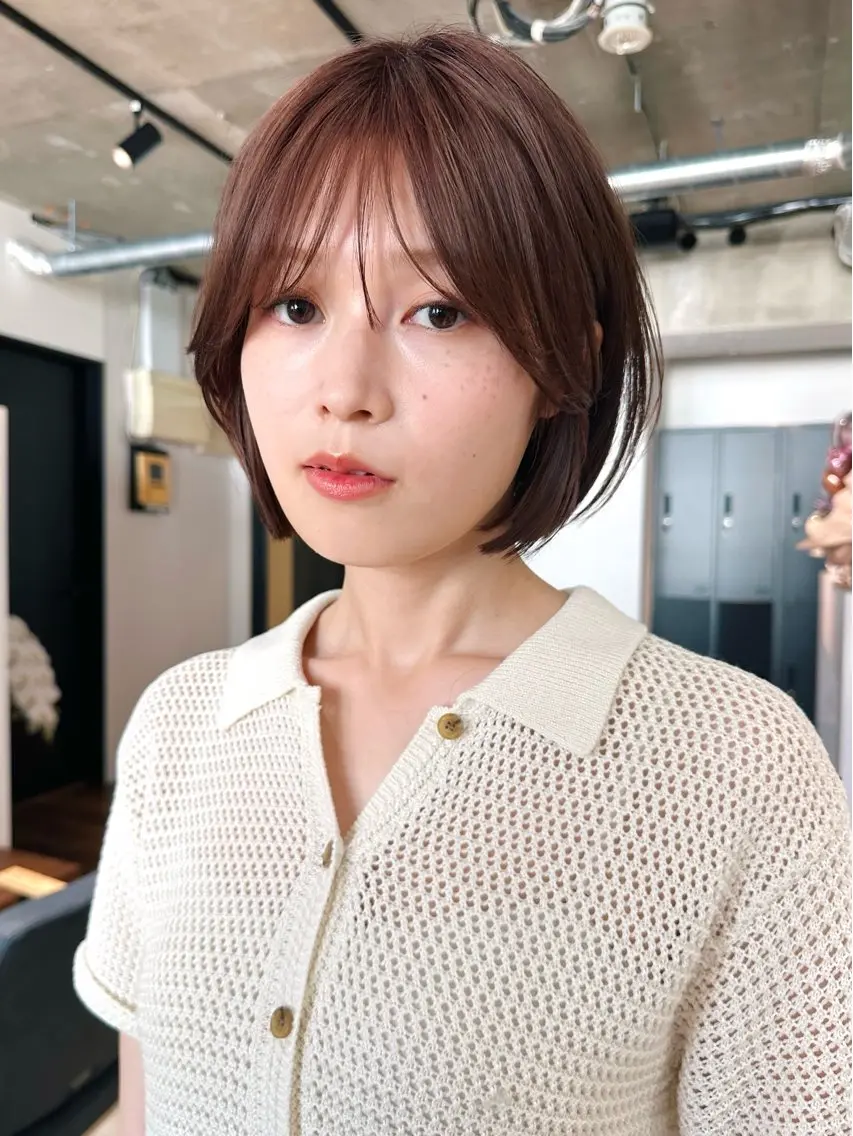 ショート カラー パーマ kazuki【顔周り ×レイヤーカット】のヘアスタイル