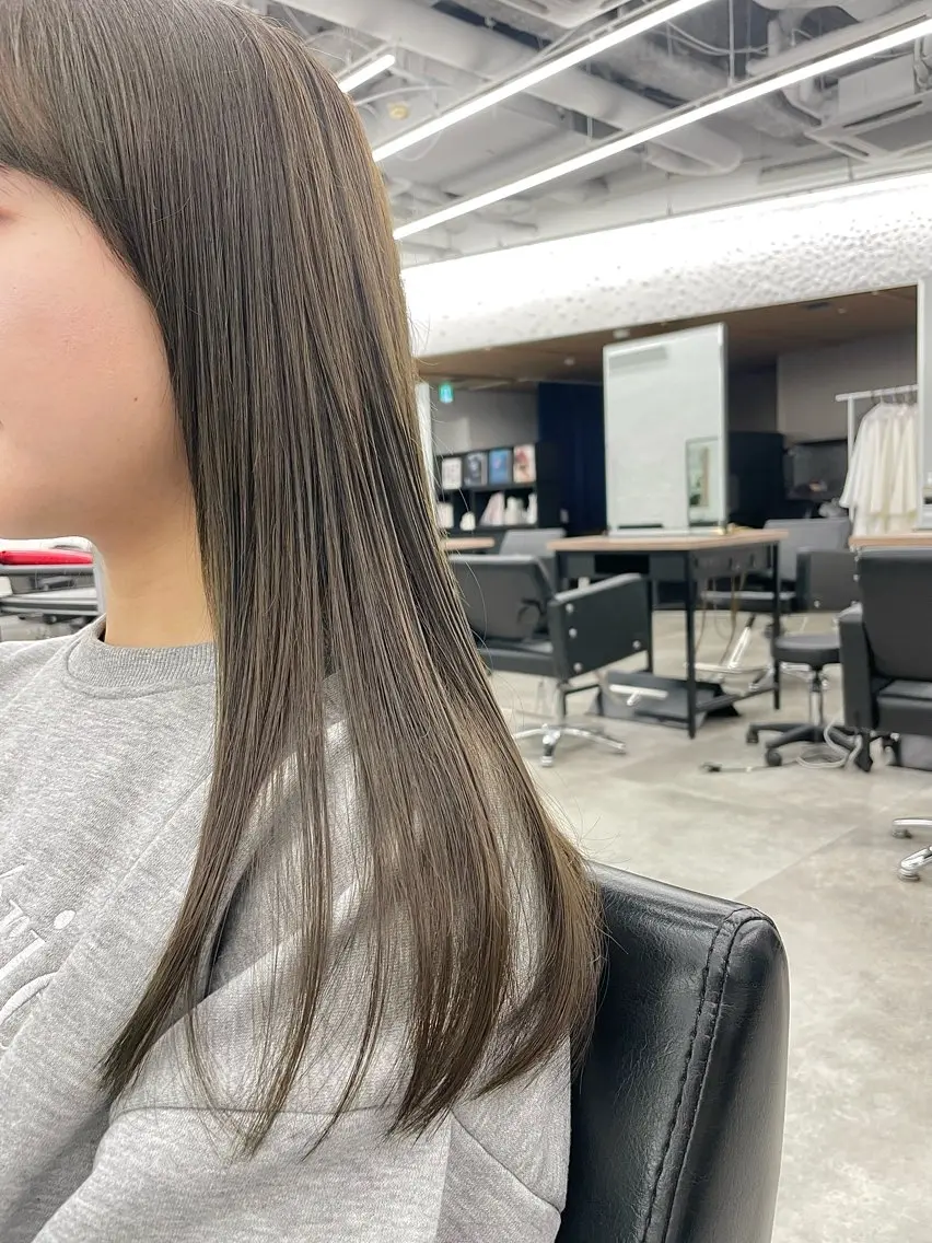 セミロング カラー ヘアアレンジ カット ヘアカラー トリートメント ヘッドスパ ヘアセット 【柔らか透明感✨/ 似合せ前髪】大石葉月のヘアスタイル