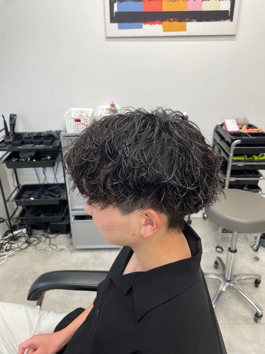 ショート パーマ メンズ カット パーマ メンズパーマ/新潟/ 万代／田崎亮🌟のヘアスタイル