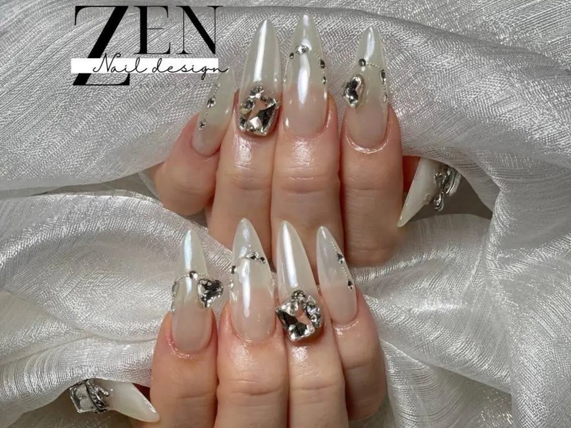 ネイル チークネイル 長さ出し フレンチネイル 韓国ネイル マグネットネイル ハンドネイル Zen Nail Design 池袋のネイルデザイン