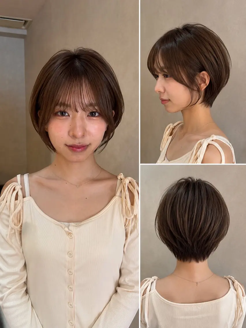 ショート 似合わせショート 巻ける縮毛矯正みつきのヘアスタイル