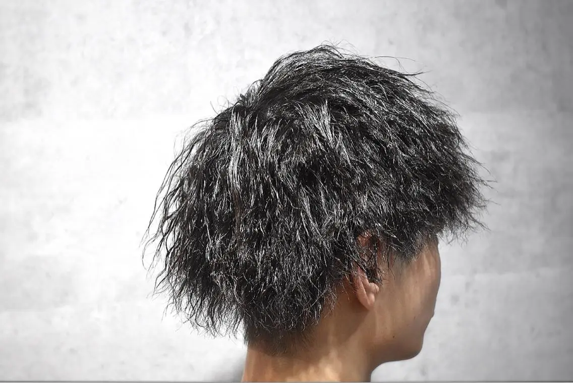 セミロング パーマ メンズ カット パーマ ヘアセット 中西 将斗のヘアスタイル