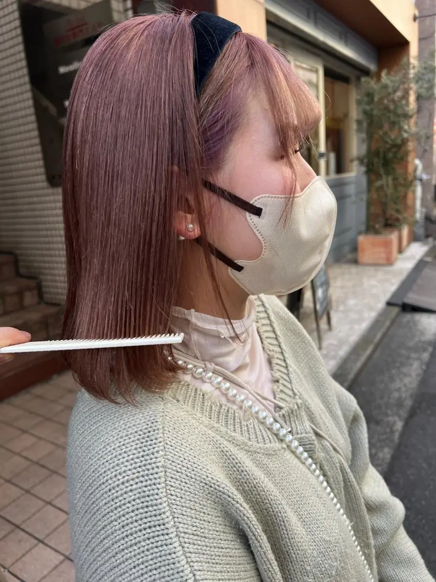 ✂️⌇毛量毛先カット💈+透明感ワンカラー+高保湿トリートメント+コテ巻きセット🐩の写真