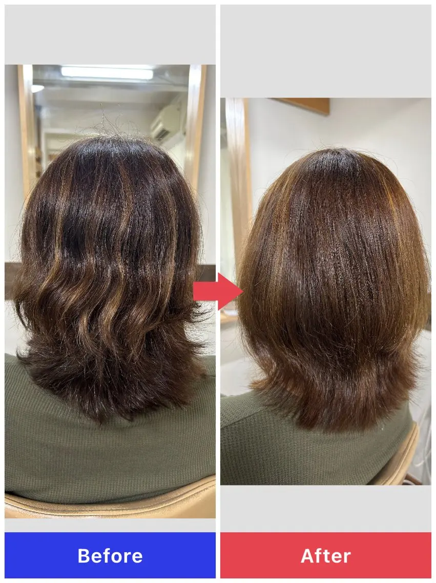 ミディアム ミディアムパーマ ハイライト 縮毛矯正 縮毛矯正 🌈アイスアウト🌈 Mahoのヘアスタイル