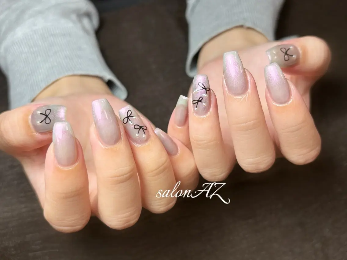 ネイル アートネイル 長さ出し フットネイル フレンチネイル ジェルネイル ハンドネイル salon AZのネイルデザイン